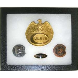 Vintage Culver Military Academy Cap Insignia & Pins in Riker Display 