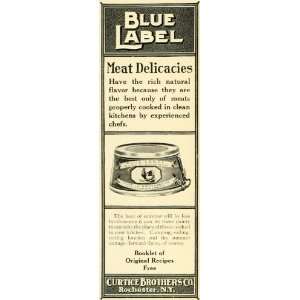  1907 Ad Curtice Brothers Blue Label Canned Meat Rooster 