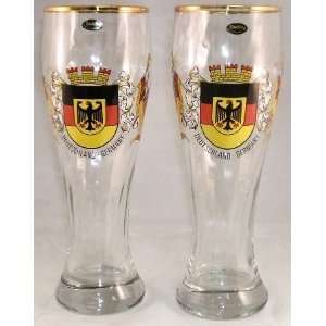  German Hefeweizen Wheat Beer Glasses, Set of 2 Kitchen 