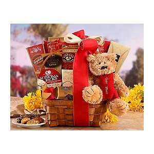 Bears Love Get Well Soon Teddy Bear Gift Basket  Grocery 