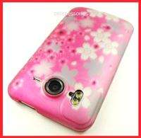 HTC INSPIRE 4G AT&T WHITE FLOWERS PINK HARD COVER CASE  