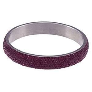    Stainless Steel Dark Purple Crystal Bangle Bracelet Jewelry