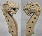 new hand carved white violin dragon head neck 2 pcs returns 
