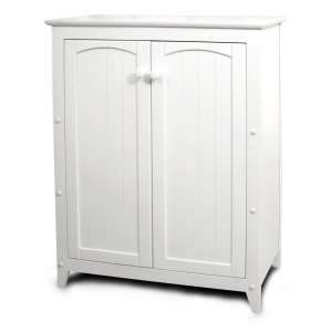   Double Door Kitchen Cabinet Hardwood 3 Shelves, White NEW  