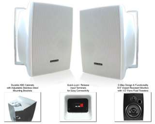New 400 Watt White All Weather Indoor/Outdoor Speakers  
