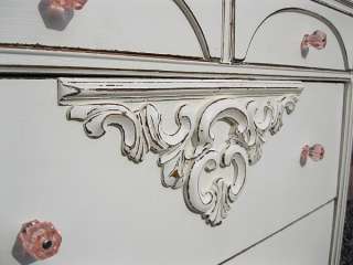 OOAK Shabby White CHIC French Coastal Cottage Highchest Dresser Vanity 
