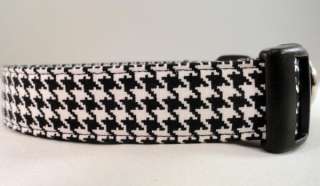 Awesome Black and White Houndstooth Dog Collar  
