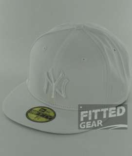 New York NY YANKEES WHITEOUT White Hats Logo New Era 59Fifty MLB 