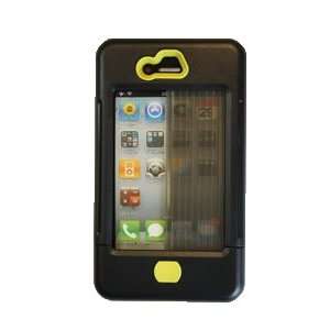  Iphone 4 Case Black Yellow Accents Two Touchscreen Scratch 