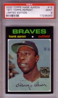 HANK AARON 2000 Topps LIMITED EDITION 1971 REPRINT PSA 9  