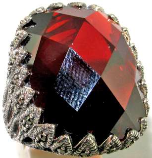 Latest collection Sensational garnet, Marcasite .925 SILVER Ring size 