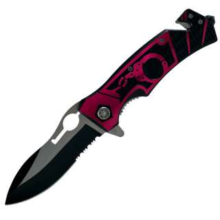 Whetstone Pink Cuff Assisted Open Rescue Knife   8.875  