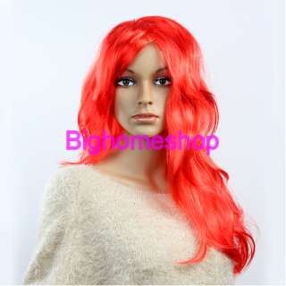 New Fashion Long Red Hair little Curl Wig Wigs Long Red Hair US  