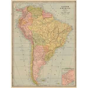  Cram 1884 Antique Map of South America