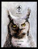 Guyana BOY SCOUTS, OWL Souvenir Sheet MNH   BIRD  