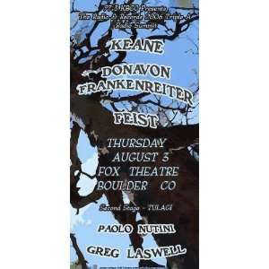  Keane Donavon Frankenreiter Feist Concert Poster MINT 