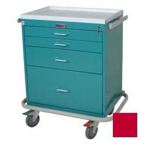   Anesthesia Cart, Key Lock Standard Package , Red 