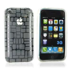 For iPhone 3GS Crystal Silicone Case Cubes Clear Screen 
