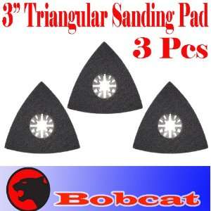 Pack of 3 Triangular 3 Sanding Pad w/ Velcro Oscillating Multi Tool 
