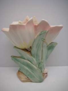 Early McCoy Double Tulip Vase Pink & Yellow XCLNT  