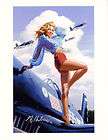   Pin Up Girl Signed Print Made in the USA Sexy Nose Art Plane Pilot