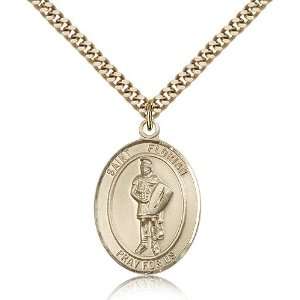 Gold Filled St. Saint Florian Medal Pendant 1 x 3/4 Inches 7034GF 