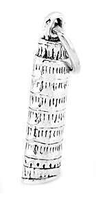 STERLING SILVER 925 ITALY LEANING TOWER OF PISA CHARM  