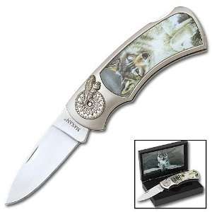    Maxam Wolf Lockback Folding Pocket Knife & Case