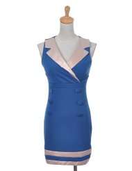   Fit Blue Pink Retro Flight Attendant Inspired Conservative Dress