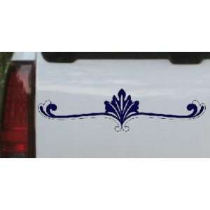 Wide Ornamental Accent Car Window Wall Laptop Decal Sticker    Navy 