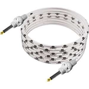  Bullet Cable White Skull 12 foot Instrument Cable 