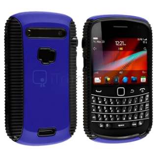   Blue Hybrid Hard Case+3x Privacy LCD Pro For BlackBerry Bold 9900 9930