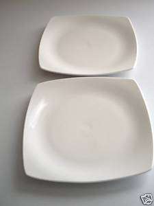 Pier 1 China White Square Plates 8 Inch Plates Set Two  