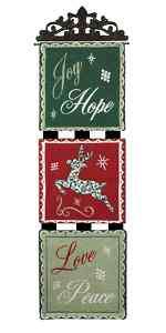 Tis The Season ~ Joy/Hope/Love/Peace ~ Christmas Tapestry Wall Hanging 