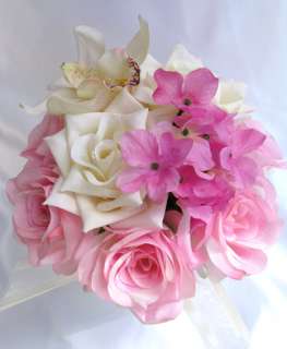 Bridal Bouquet wedding flowers decoration PINK CREAM  