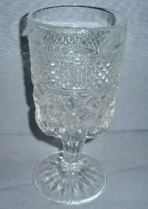 ANCHOR HOCKING GLASS WEXFORD WATER FOOTED STEMMED GOBLET VINTAGE RETRO 
