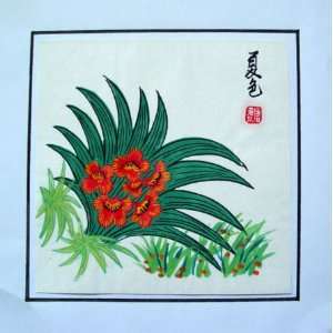   Chinese Art Watercolor Painting Flower Orchid 