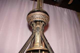 Antique RARE Gothic Wrought Iron Hanging Lantern Light PAT 1879*