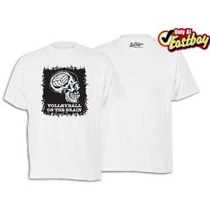  Mens On The Brain Tee Volleyball ( sz. XXXL, White )  