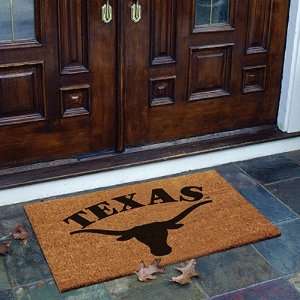  Memory Company Texas Longhorns Flock Coir Fiber Door Mat 