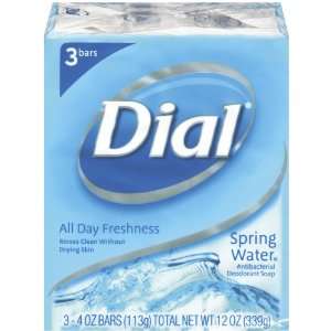  Dial Antibacterial Soap Bar, Spring Water, 3 per pack 