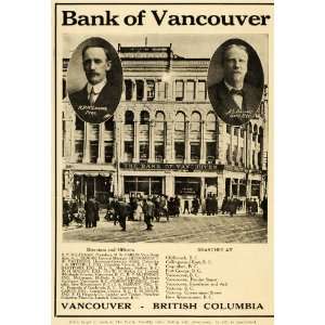  1911 Ad Bank Vancouver McLennan Dewar Canada Finances 