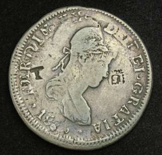 1818, Mexico, Ferdinand VII. Silver 8 Reales Coin. Emergency Issue 