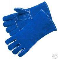 Blue Leather BBQ / Welders Gloves 1 pr. NEW  