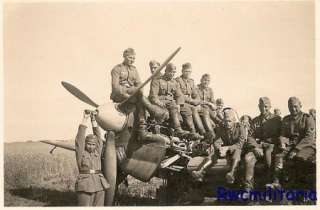 WAR BOOTY Wehrmacht Troops w/ Captured French MS.406 Fighter Plane 