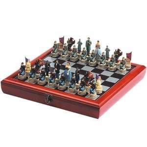 Civil War Chess w/ wood cabinet by Excalibur  Sports 