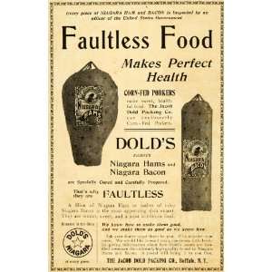  1899 Ad Jacob Dold Packing Faultless Meat Niagara Bacon 