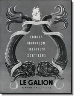 1947 Sea Serpents   Le Galion Parfumeur of Paris   French perfume 