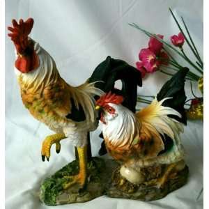 Rooster and Hen Figurine 