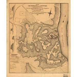  Civil War Map Plan of Fort Donelson and its outworks. Feb 